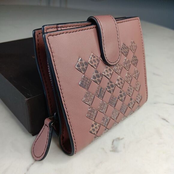 BOTTEGA VENETA two tone mauve pink leather INTRECCIATO Wallet Full Set - Picture 4 of 11